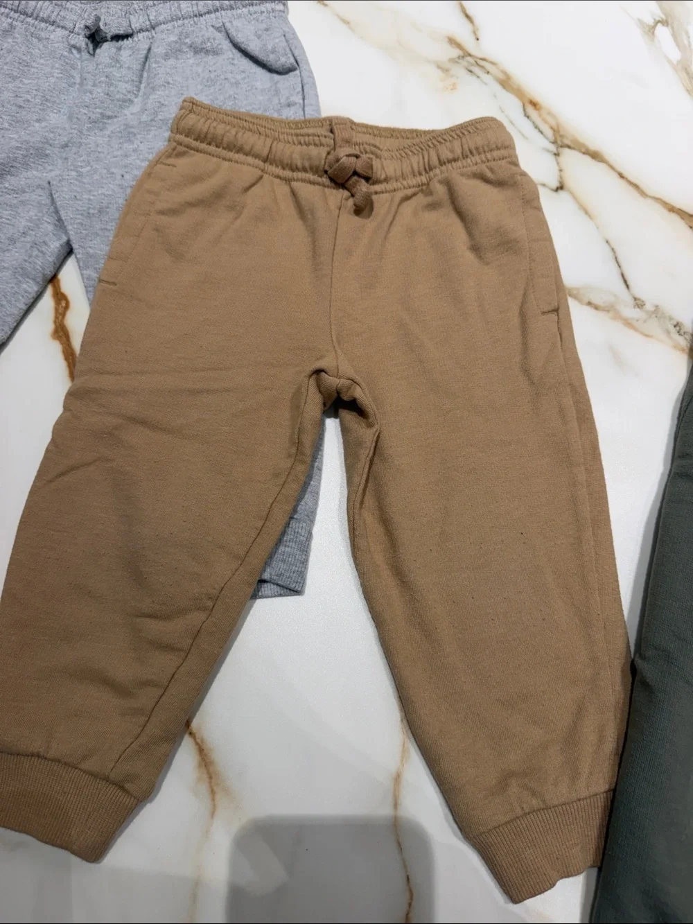 Carter’s Kids Cozy Jogger Pants - Gray, Tan & Olive 24 months